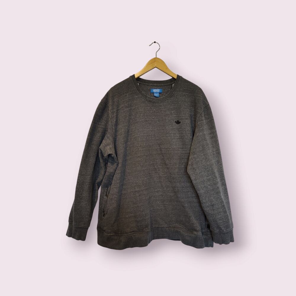 Adidas Blue Tag Men's PE Crew Grey Sweatshirt Zipped‎ Pockets Sz XXL 2015